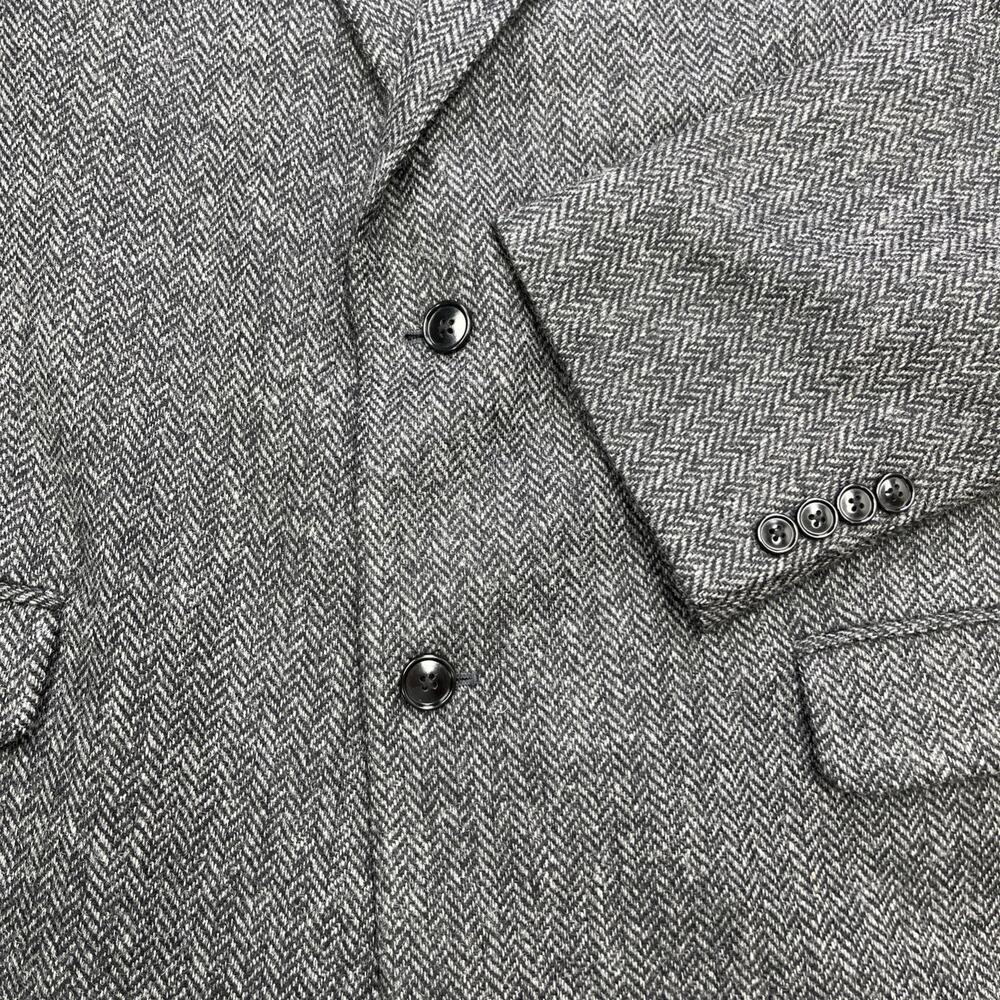 Vintage Barrington Herringbone Tweed Wool Sport Coat Jacket 44L Two Button Gray - Picture 10 of 16